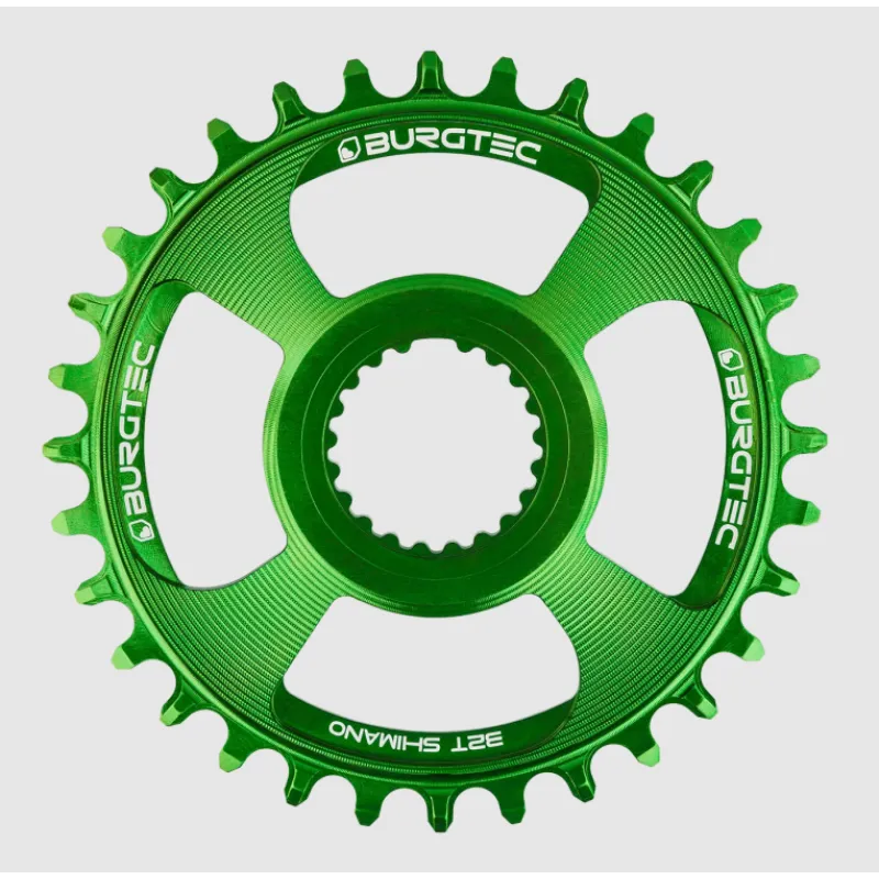 Pinion față pentru bicicletă BURGTEC Shimano Direct Mount Thick Thin Chainring - 30T - Candy Spruce Green Reducere extra
